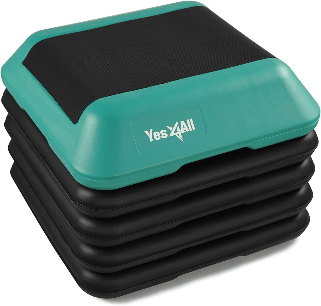 YES4ALL 16"X16" ADJUSTABLE HIGH STEP AEROBIC PLATFORM PLUS 4 RISERS, HEIGHT-ADJUSTABLE 4"-6''-8''-10''-12" -NEW!!!