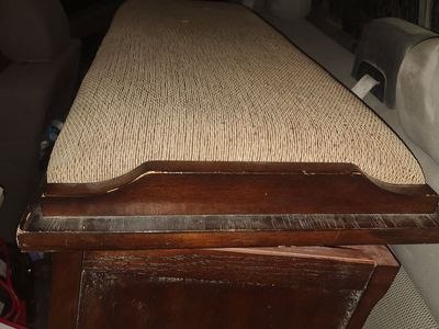 Vintage Wooden cedar chest Lane brand with Upholstered Top - Storage Compartment