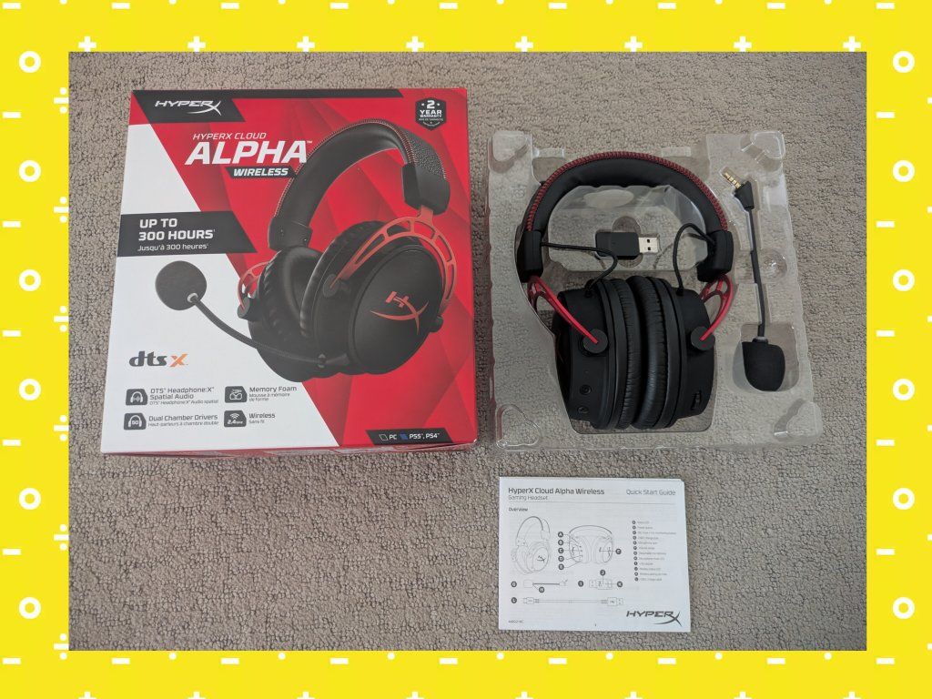 HyperX Cloud Alpha Wireless Gaming Headset for PC/PS5/PS4 - Black/Red