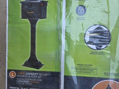 Gibraltar PED0000B Large Capacity Security Mailbox & Post Kit - Black Aluminum, Locking