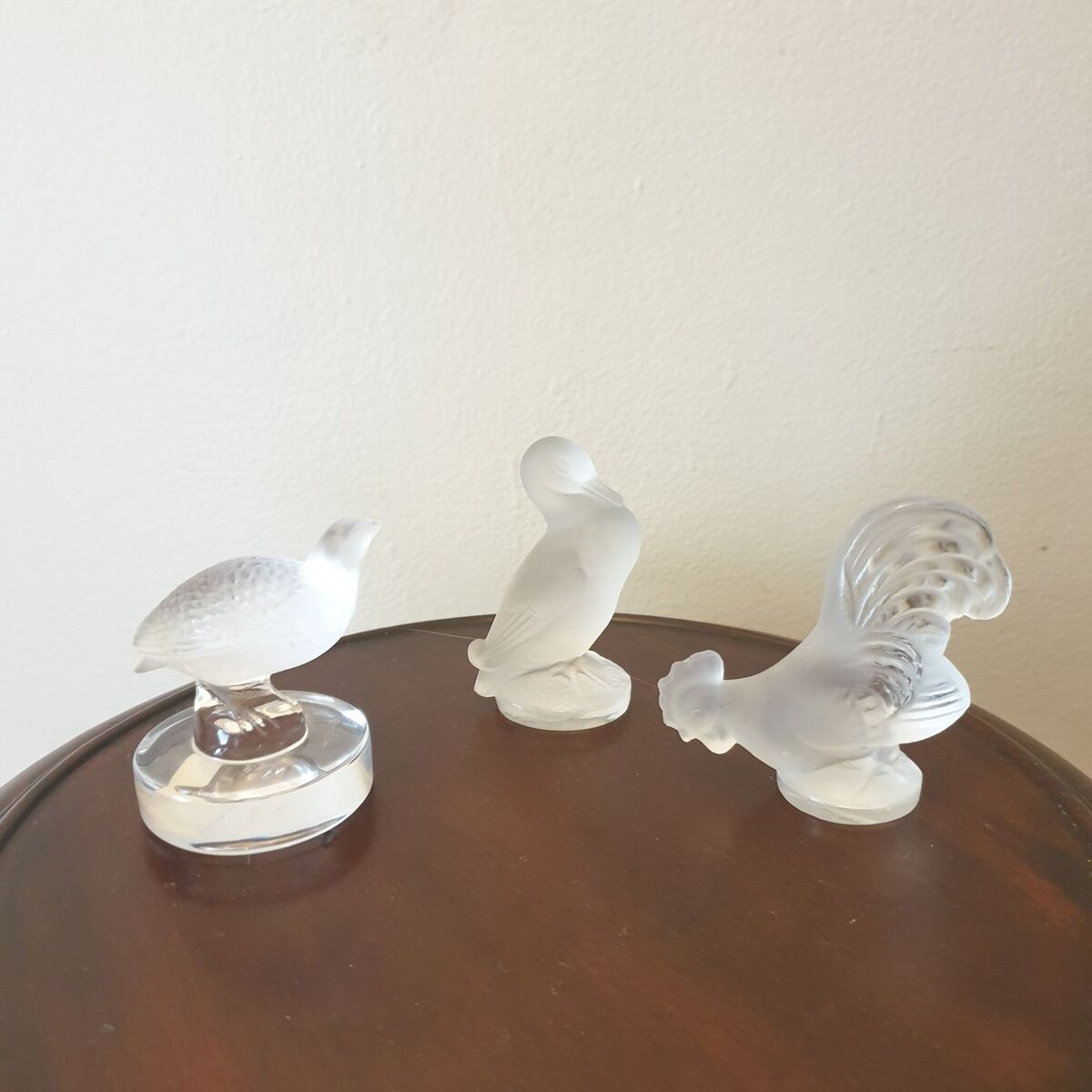 Lalique Crystal Partridge Quail • Rooster • Duck