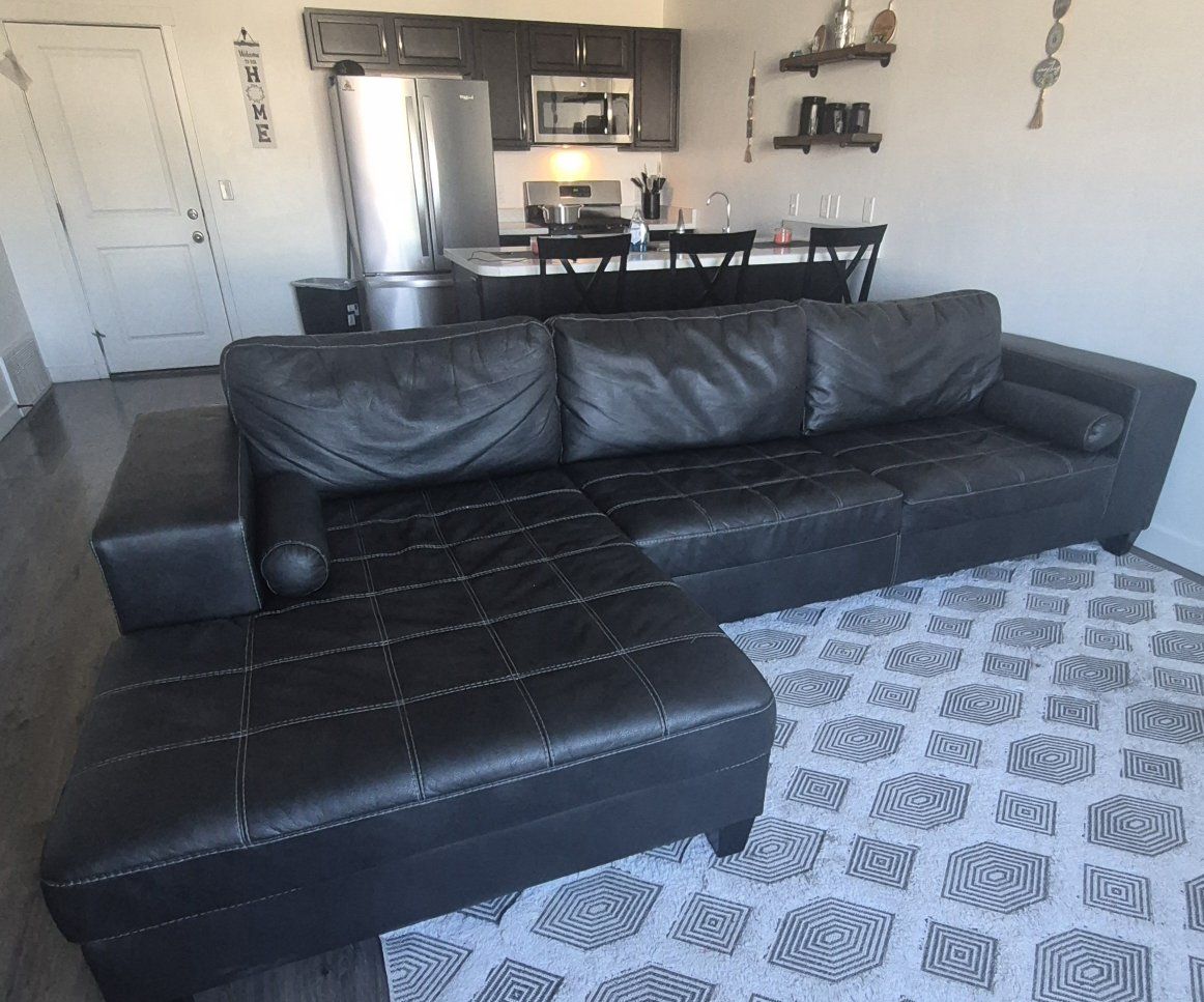brown leather sectional