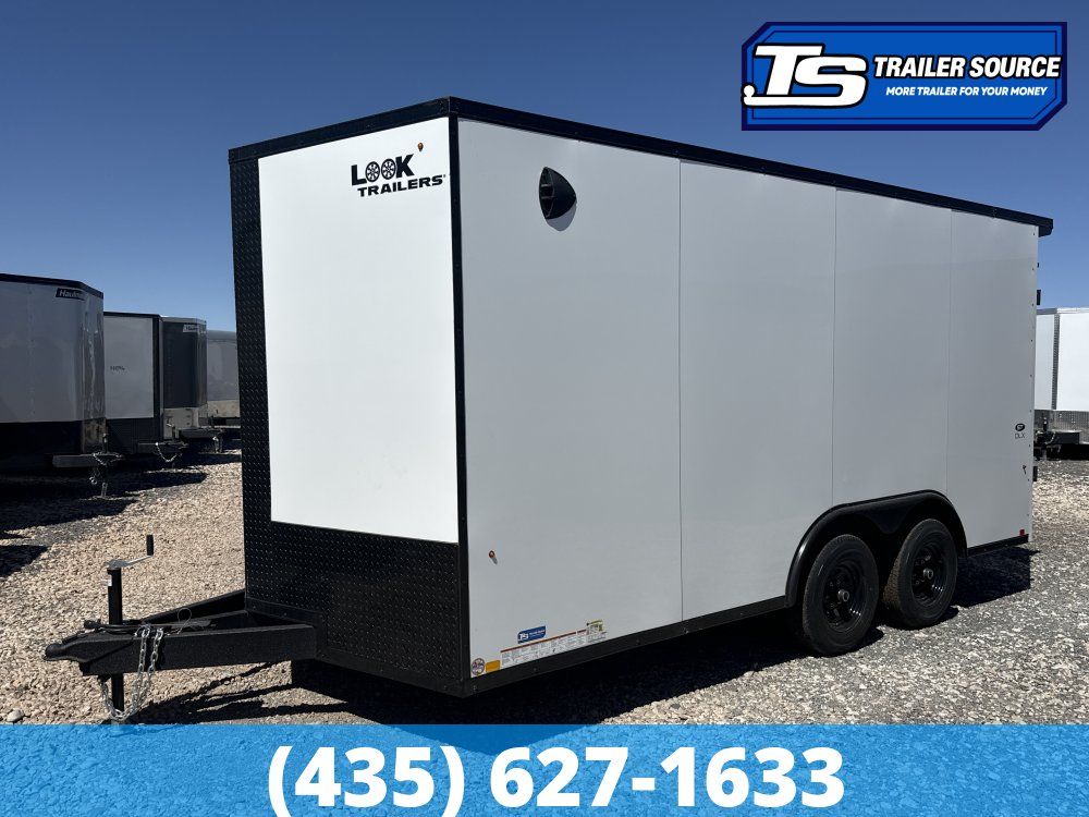 8.5x16 Look ST DLX Enclosed Cargo Trailer - 7'0" Interior - 10K GVWR - .080 PolyCor, Black Out Package, Rear Spoiler w/ Load