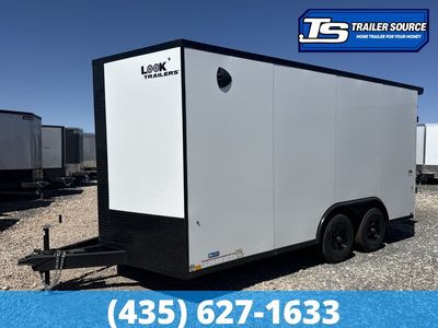 8.5x16 Look ST DLX Enclosed Cargo Trailer - 7'0" Interior - 10K GVWR - .080 PolyCor, Black Out Package, Rear Spoiler w/ Load