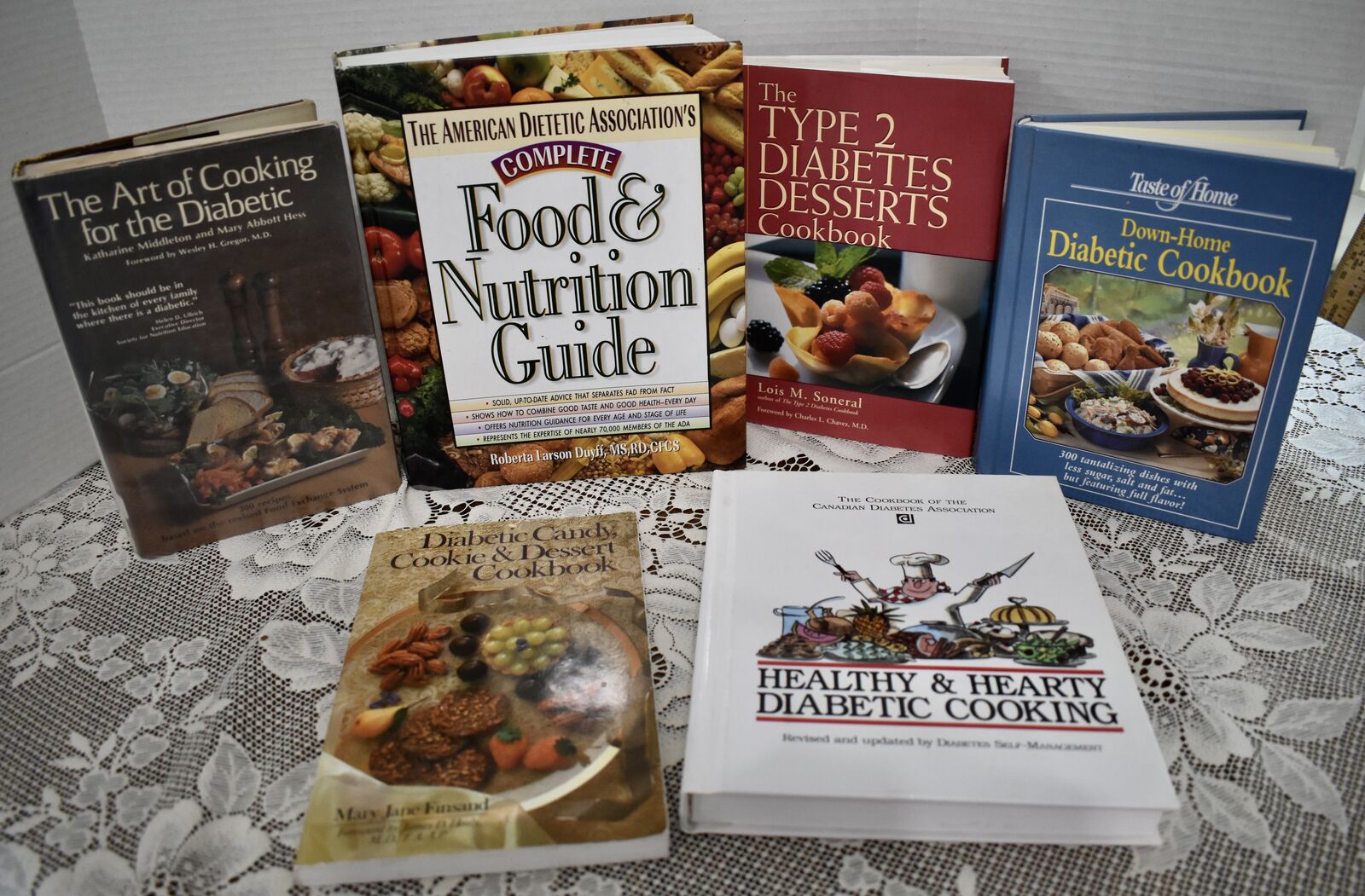 LOT OF 6 REALLY GREAT DIABETIC COOKBOOKS With Deserts and Healthy And Hearty Cooking