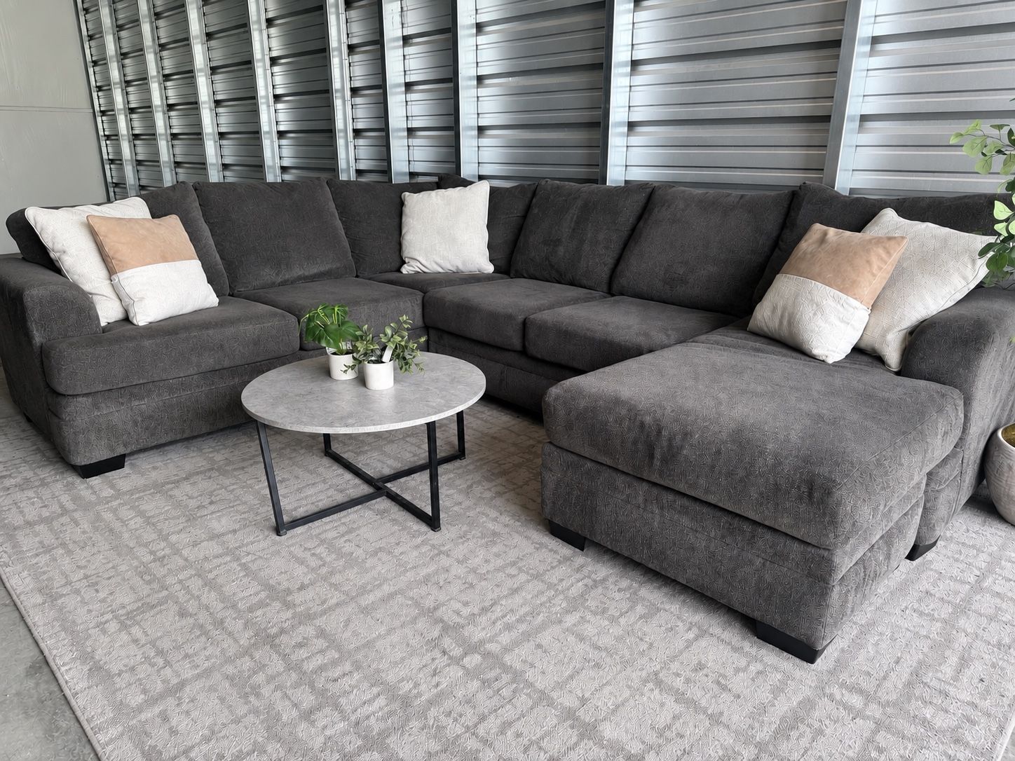 Beautiful Charcoal Gray 3 Piece Sectional Couch | FREE DELIVERY
