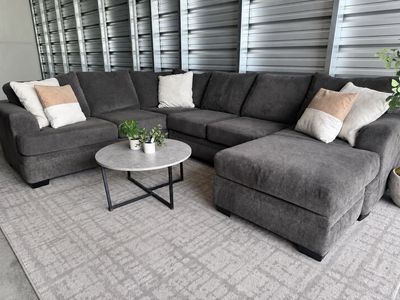 Beautiful Charcoal Gray 3 Piece Sectional Couch | FREE DELIVERY