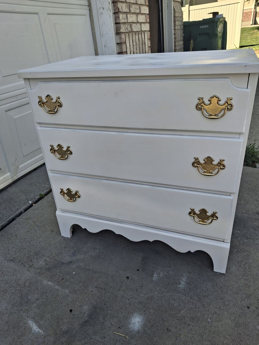 kids white pine wood 3 drawers dresser