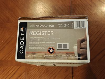 Cadet Register Wall Heater and Thermostat 240 V White 12 " 1600 W - 63314