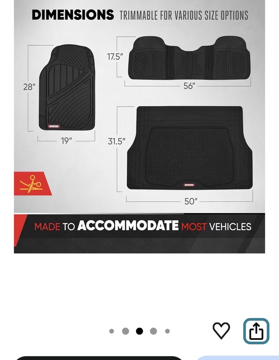 New MotorTrend All-Weather Floor Mats + Cargo Liner 4-PC Full Set