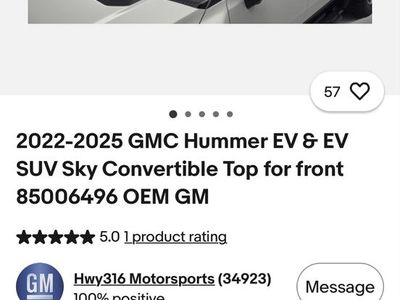 OEM GM 2022-2025 GMC Hummer EV Sky Convertible Top Front 85006496