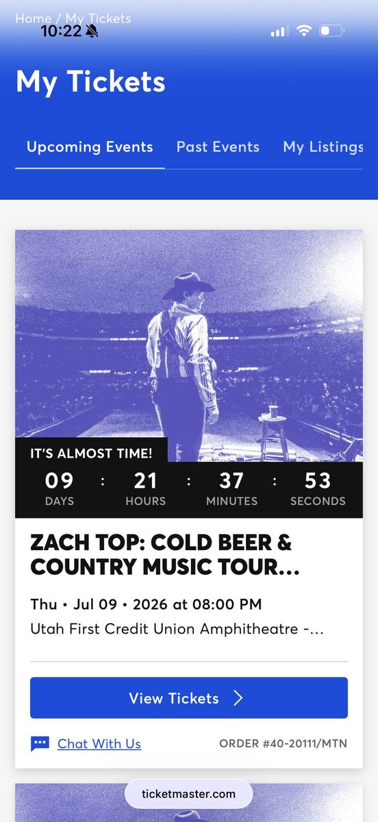 3 front row Zach Top Cold Beer & Country Music Tour Tickets - July 9, 2026 - Utah First Credit Union Amphitheatre