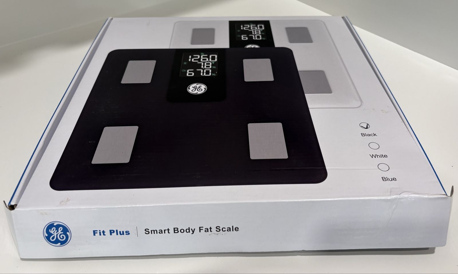 GE Fit Plus Smart Body Fat Scale - Black Digital Bathroom Scale with Box
