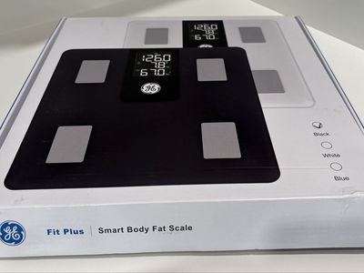 GE Fit Plus Smart Body Fat Scale - Black Digital Bathroom Scale with Box