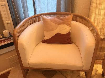 Crate And Barrel Cane Back Accent Chairs- Set Of 2