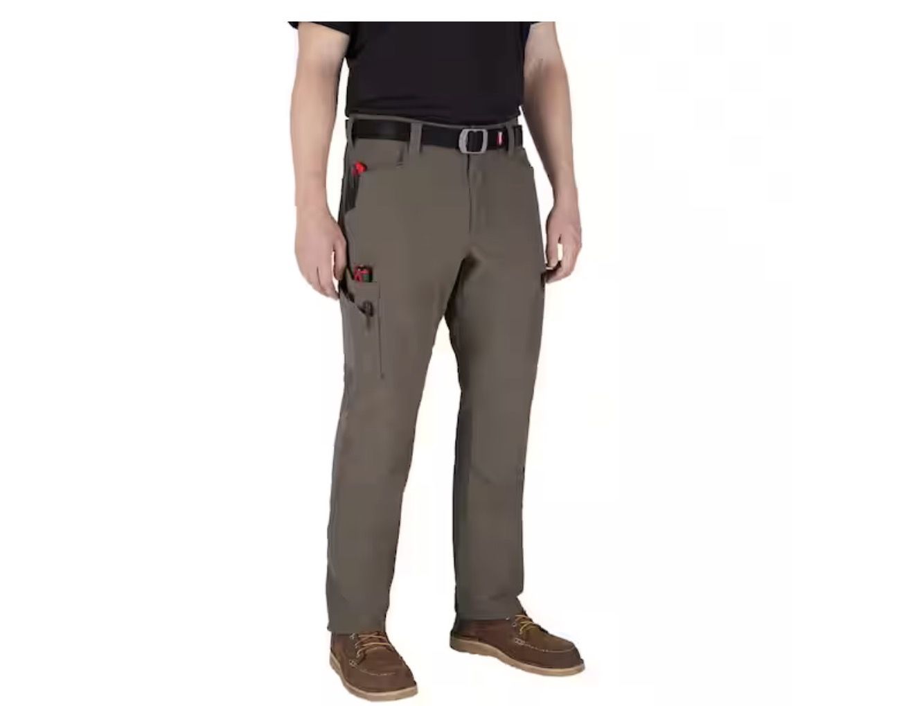 Milwaukee Men's 36 in. x 30 in. Brown FREEFLEX Tech Work Pants with 7 Pockets