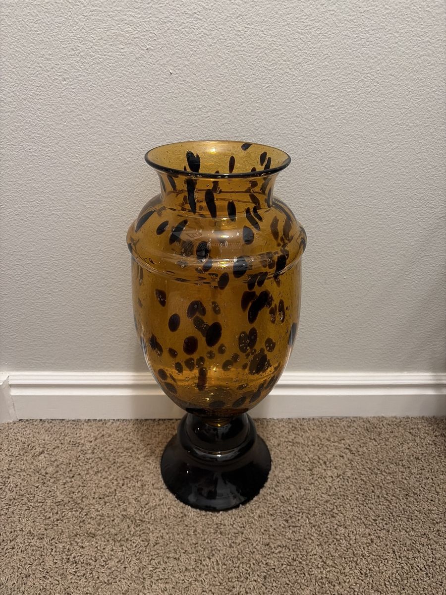 Georgous Like NewBubble Glass Tortoise Shell Vase