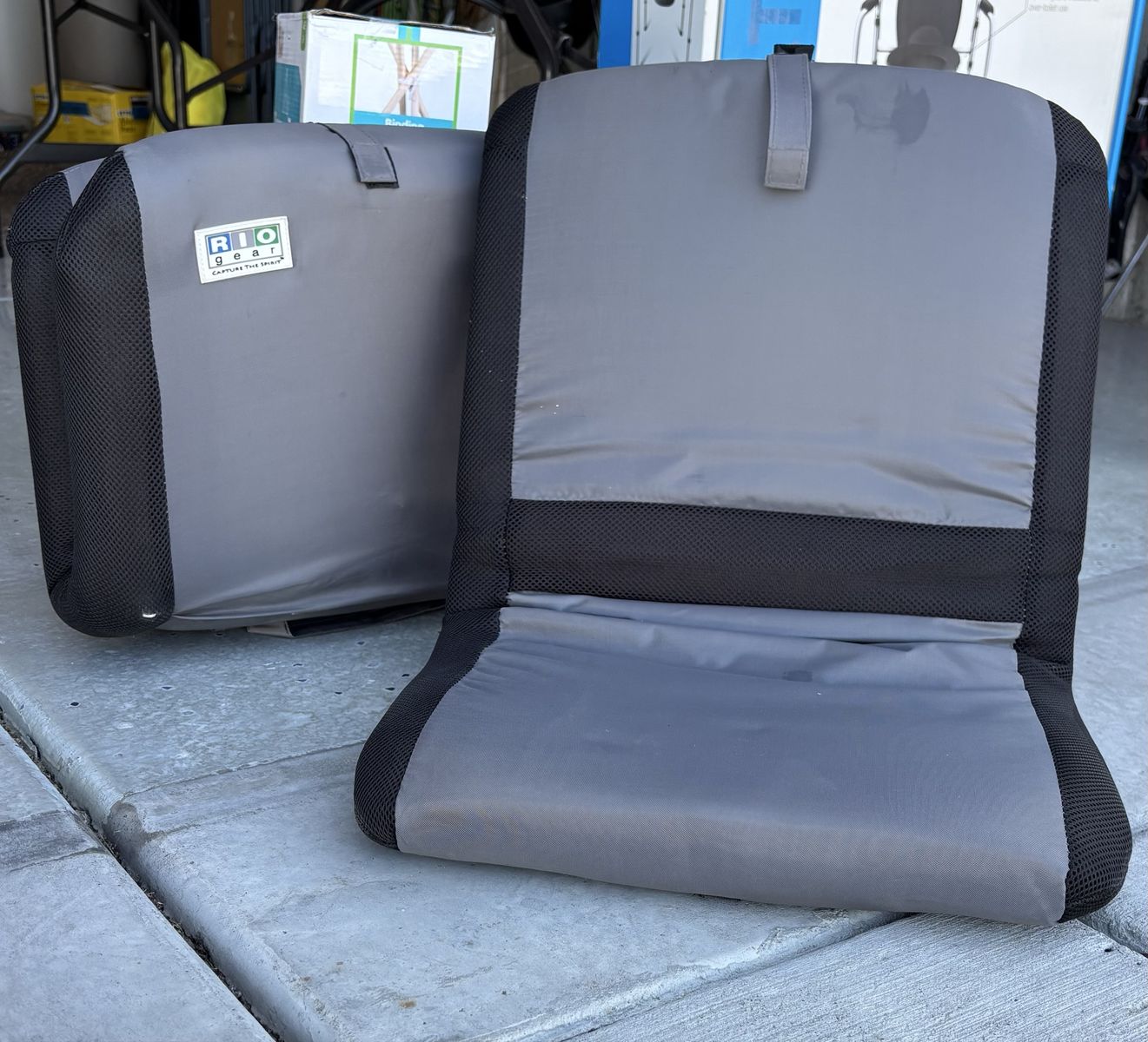 Portable Bleacher Stadium Seats - Gray and Black (Set of 2). Never used. 