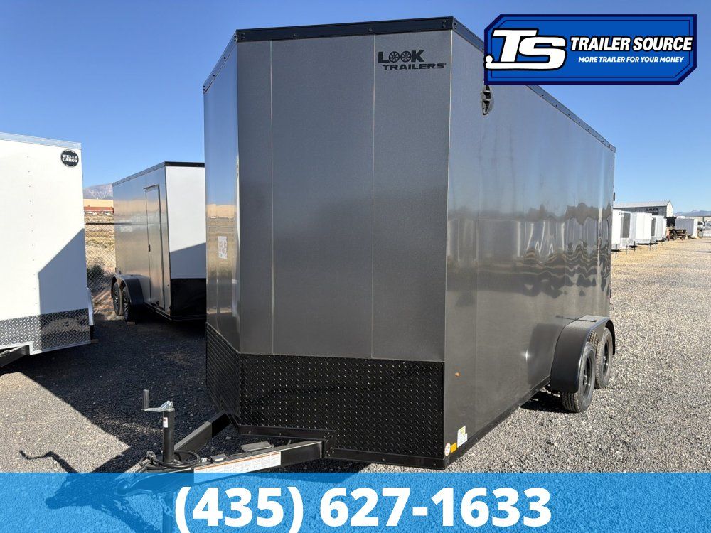7x16 Look ST DLX Enclosed Cargo Trailer - 7'0" Interior - 7K GVWR - 16" Cross Member Upgrade, Black Out Package