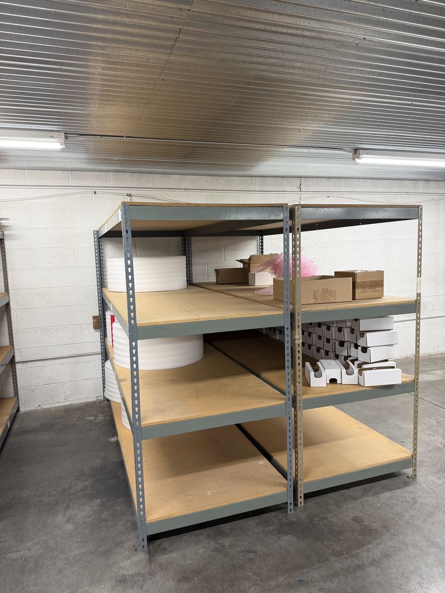 Industrial Metal Shelving Unit - Heavy-Duty 4 Tier Storage Rack, Grey Boltless Rivet Shelving