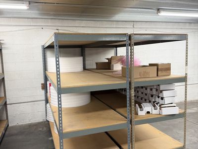 Industrial Metal Shelving Unit - Heavy-Duty 4 Tier Storage Rack, Grey Boltless Rivet Shelving