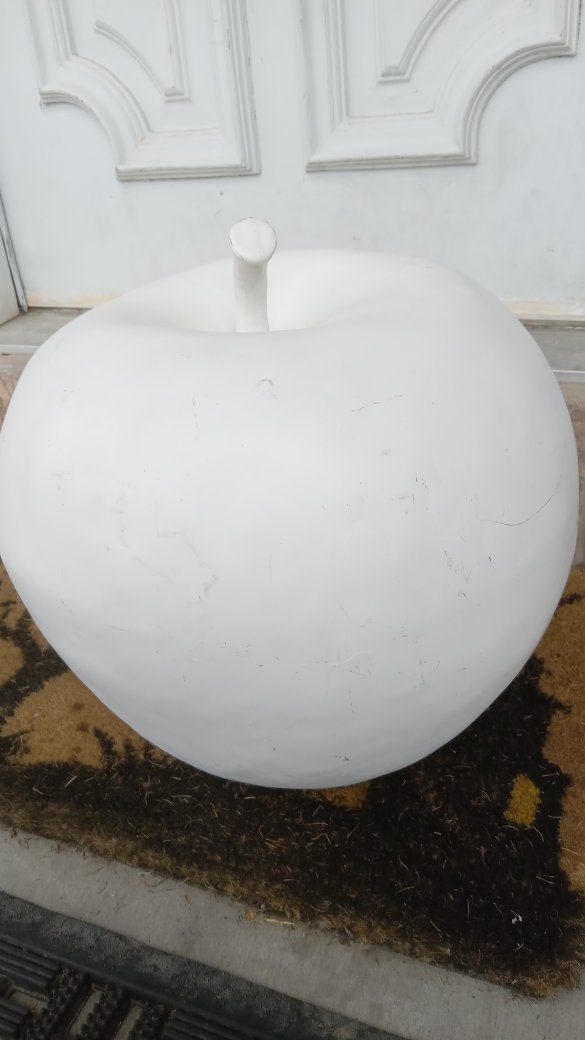 Giant 15" Matte White Apple Sculpture – Modern Statement Decor / Staging Prop