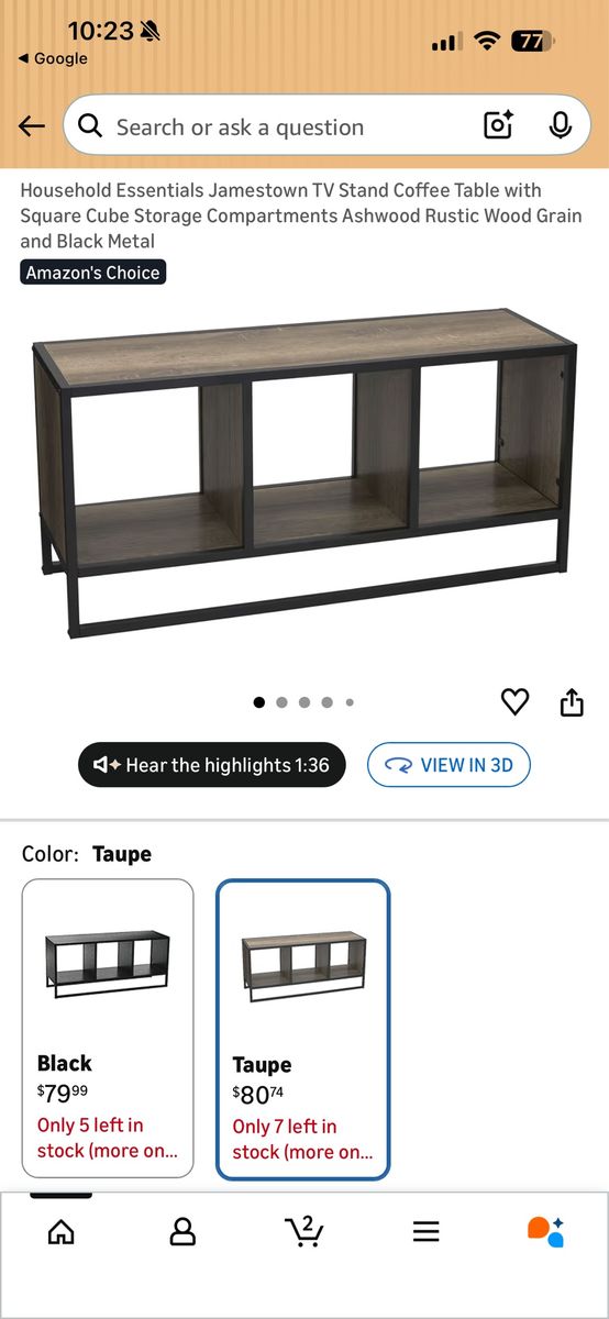 Coffee Table Cubed Storage Table