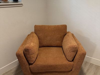 Rust Boucle Armchair (like new)