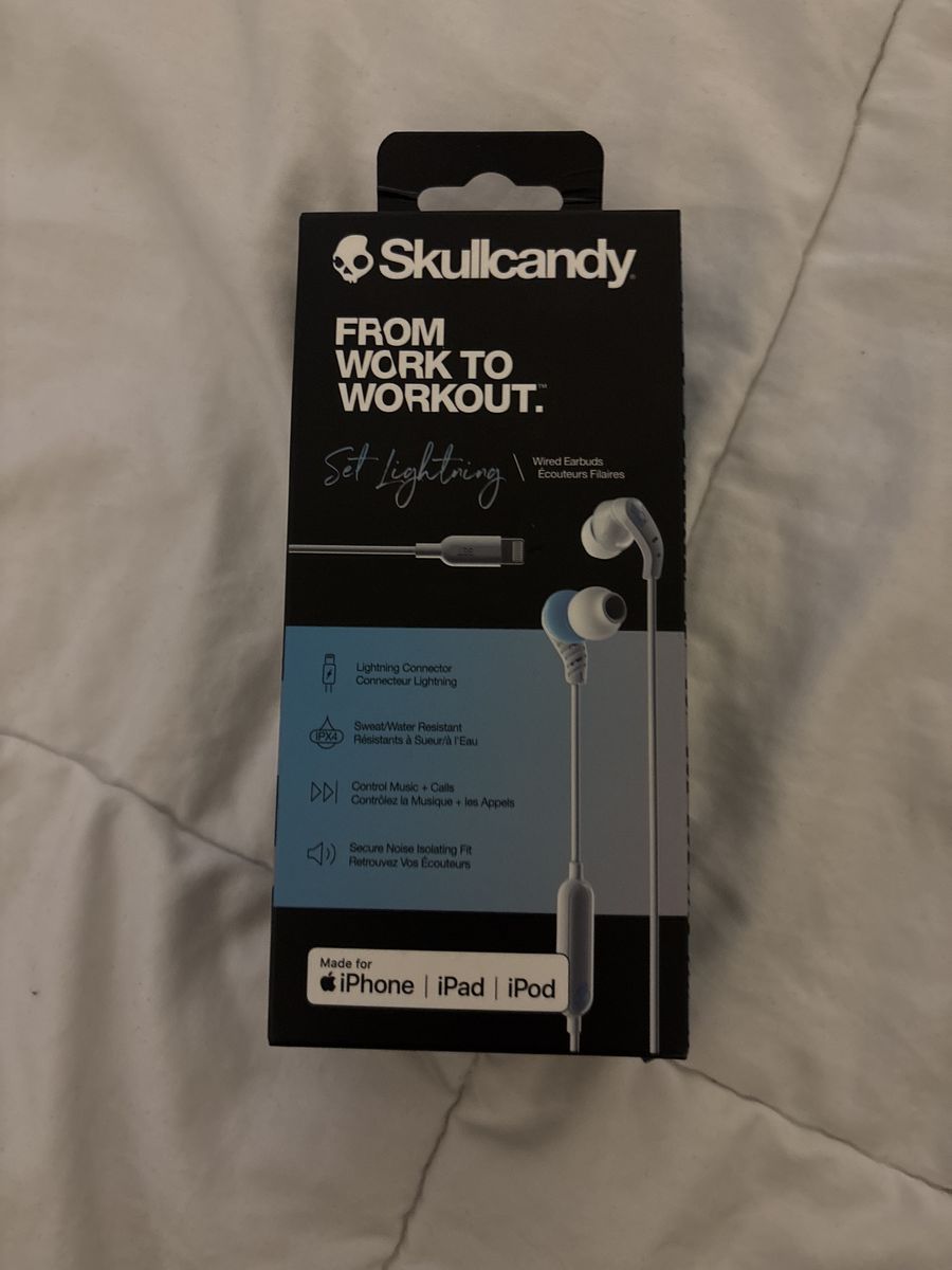 Skullcandy Set Lightning Wired Earbuds with Lightning Connector, Sweat/Water Resistant