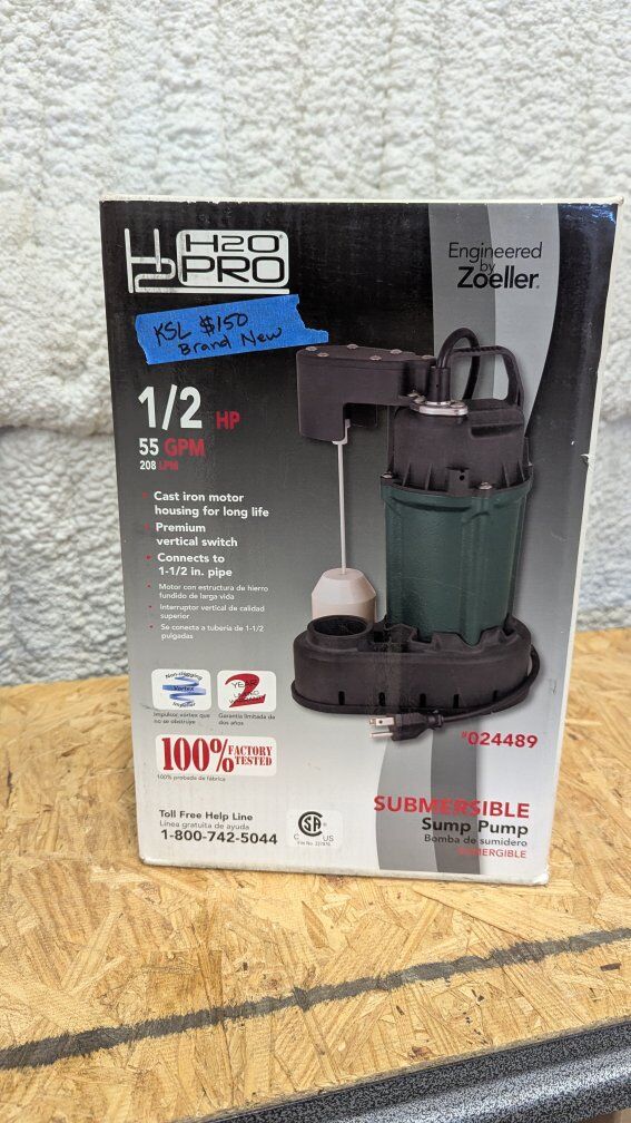 H2O Pro 1/2 HP Submersible Sump Pump