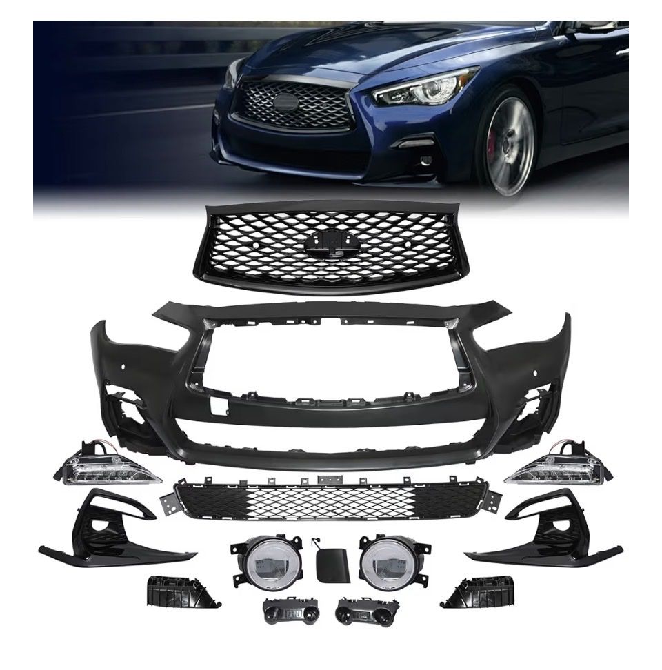 Infinity Q50 Q50S Front Bumper Cover Grille lights