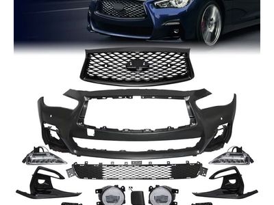 Infinity Q50 Q50S Front Bumper Cover Grille lights