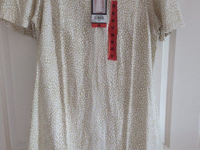 original. Nicole Miller Short Sleeve Linen Tunic Dress Size M