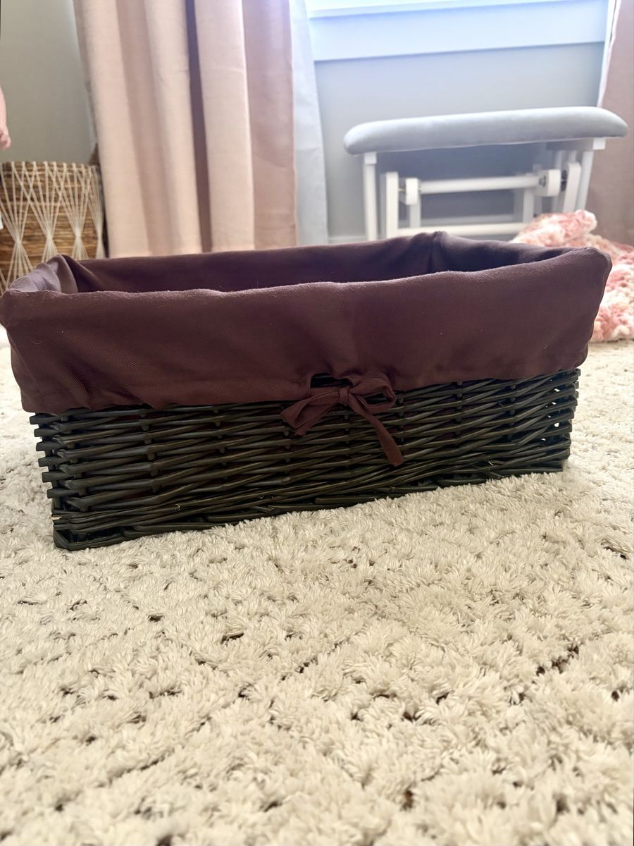 Brown Wicker Basket with Liner