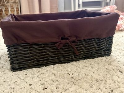 Brown Wicker Basket with Liner