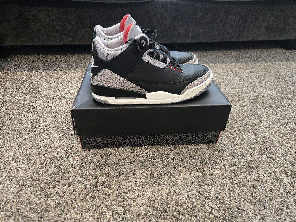 Nike Air Jordan 3 Retro Black Cement 2024 Mens Size 9