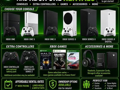 Rent Xbox Series X / S and Xbox One Consoles, Hardware, Games, Controllers, Accessories, and More