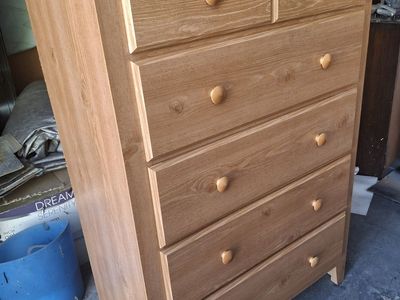 natural stain 5 drawers dresser/dave