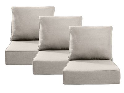 NEW Luxury 6 Piece Outdoor Patio Cushion Set 24x24x6 Fade Resistant Replacement Cushions with Removable Covers