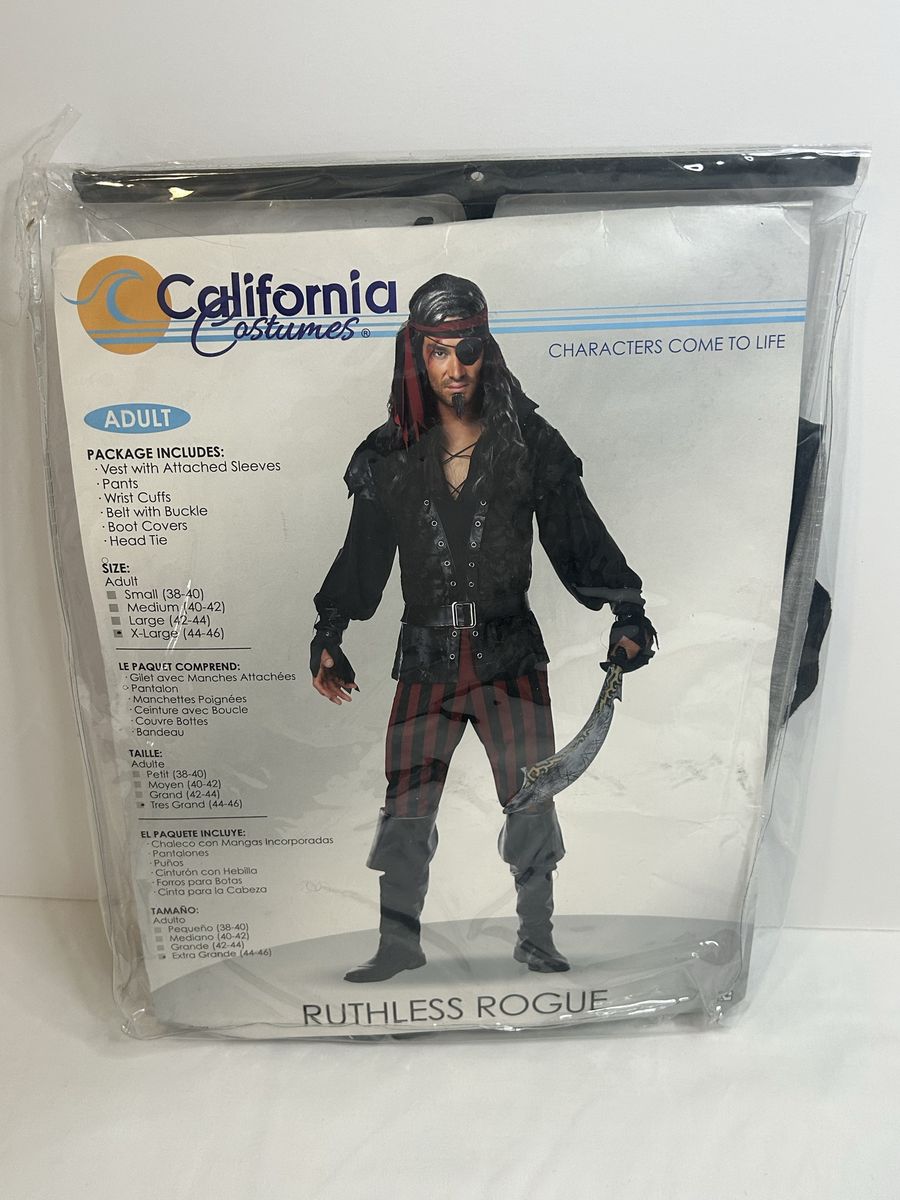 California Costumes Ruthless Rogue Pirate Costume Adult X-Large 44-46 Chest
