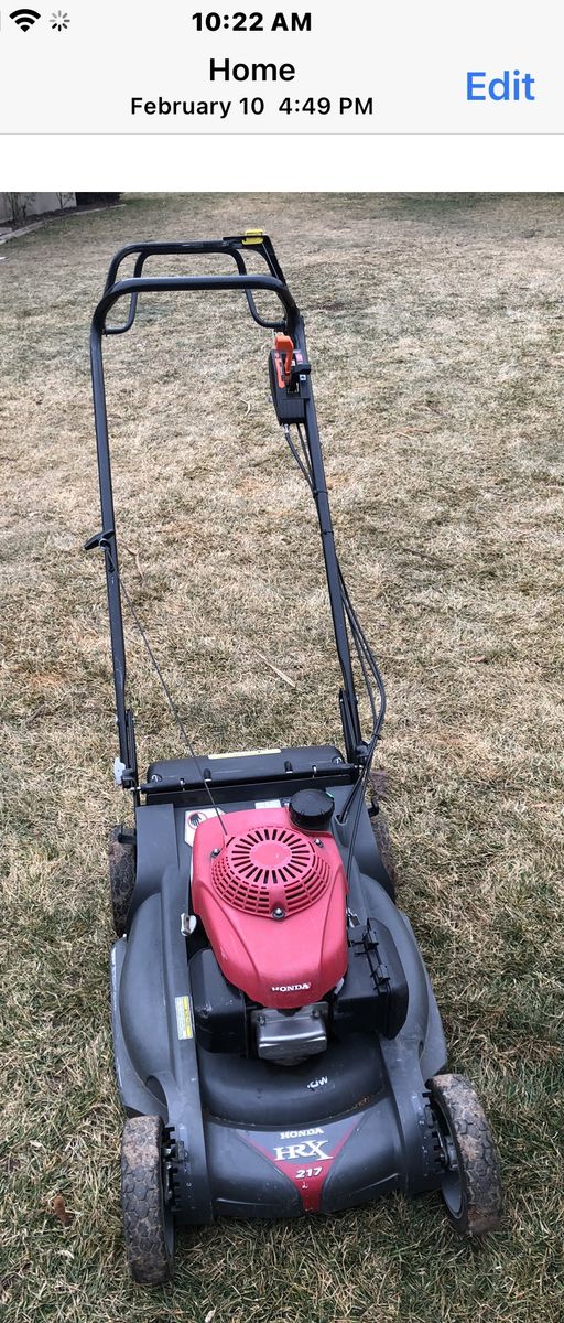 Honda HRX217 mower, $675