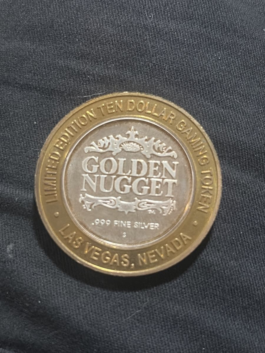Golden Nugget Las Vegas Limited Edition Ten Dollar Gaming Token .999 Fine Silver