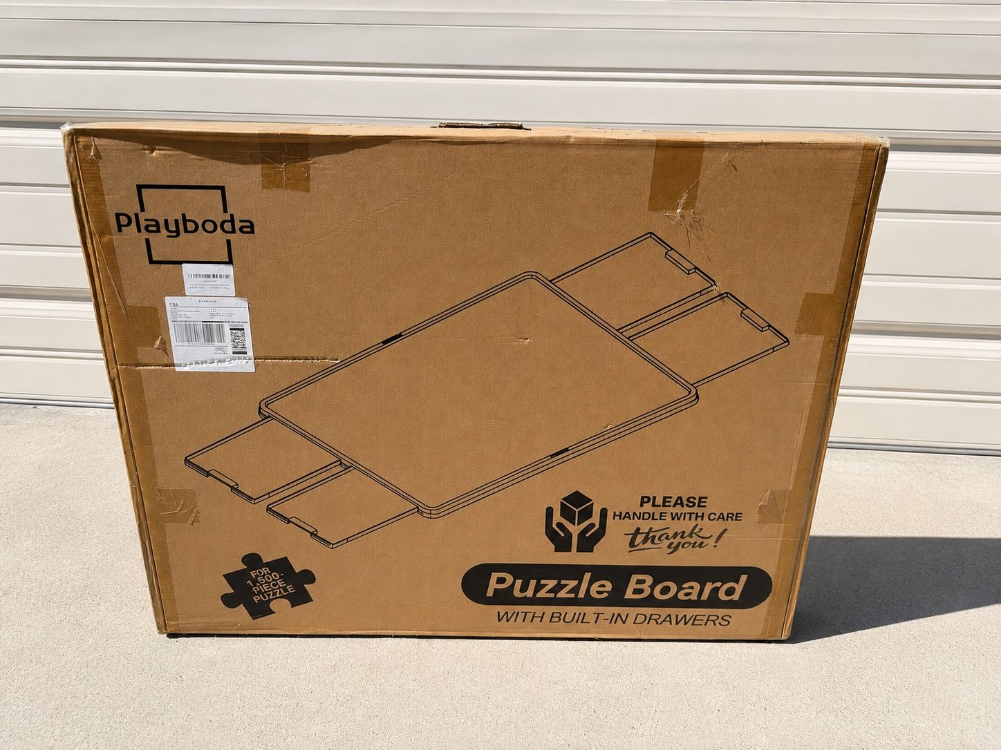 Playboda Wooden Puzzle Board with Built-In Drawers for up to 1,500 Pieces