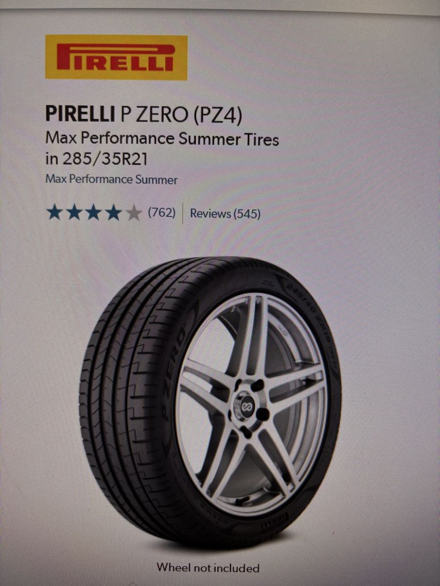 Used - 285/35 r21 Pirelli P Zero tires (2)