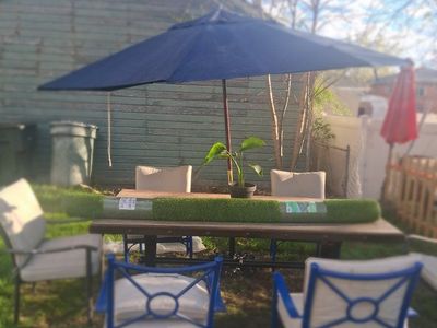 Beautiful outdoor dining table with 6 chairs