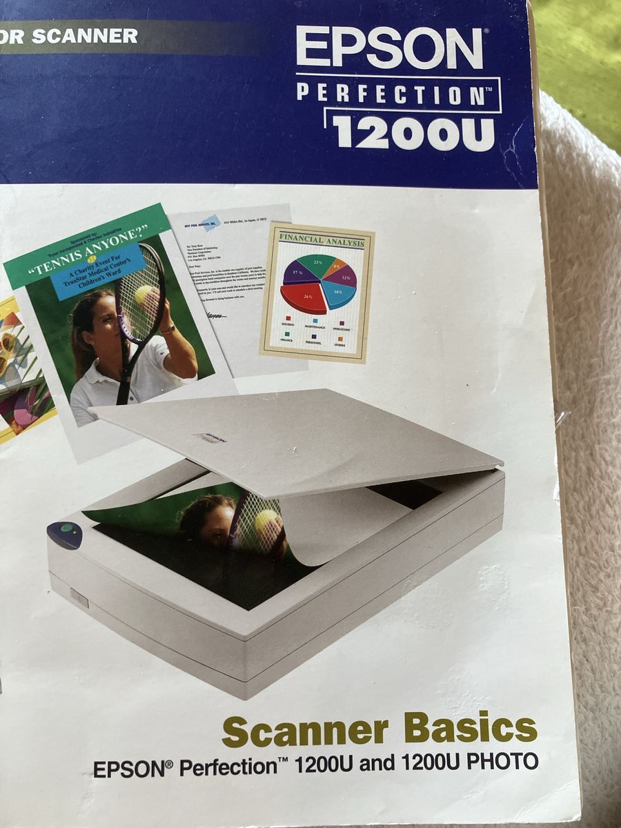 Epson Perfection 1200U Color Flatbed Scanner, Cd and Manual / Guide