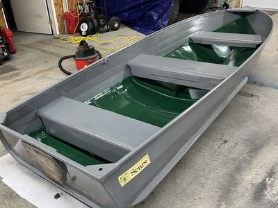 1977 Sears Gamefisher Jon Boat w/ 9.8 Mercury Motor, Fish Finder & Trailer - Fully Restored