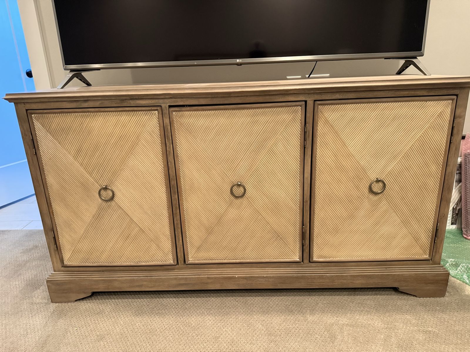 High End Gabby Designer Cane Credenza / Sideboard