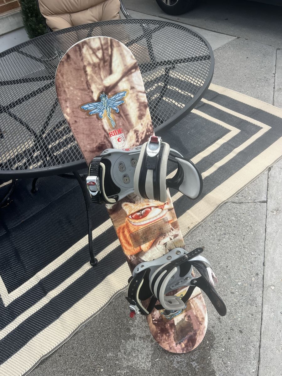 Used 115 CM Ride snowboard with medium bindings. Located in Saratoga Spgs check pictures for details and description.