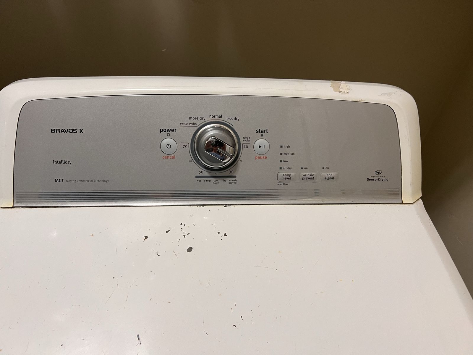 Maytag Bravos X Electric Dryer - White (Needs Repair / Broken Belt)